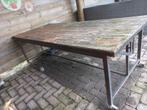 Oude markttafel, Tuin en Terras, Gebruikt, Rechthoekig, Ophalen of Verzenden