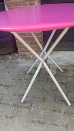 Klaptafel - Handig & Compact! Roze, Tuin en Terras, Ophalen, Gebruikt, Rond, Metaal