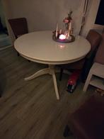 Gratis! Witte ronde eettafel, Huis en Inrichting, Tafels | Eettafels, Ophalen, Gebruikt, Rond, 100 tot 150 cm