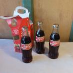 Fles Coca Cola glas 0,2 liter met inhoud 1990 SET VAN DRIE, Ophalen of Verzenden, Zo goed als nieuw, Verpakking