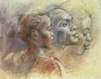 Kunst: Kenia schets Poen de Wijs, van museumkwaliteit, Verzenden