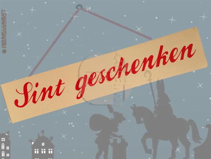 Authentieke Sinterklaas banner 'Sint geschenken' - 70cm, Diversen, Sinterklaas, Zo goed als nieuw, Verzenden