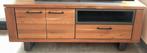 Hout Tv meubel met stalen poten, Huis en Inrichting, Kasten | Televisiemeubels, Ophalen, 100 tot 150 cm, Zo goed als nieuw, Metaal