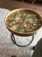 Bij zet tafel epoxy schelpen, 50 tot 100 cm, Rond, Ophalen of Verzenden, Zo goed als nieuw