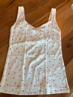 Witte top met hartjes. Maat S. Merk Bershka., Wit, Zo goed als nieuw, Bershka, Ophalen of Verzenden