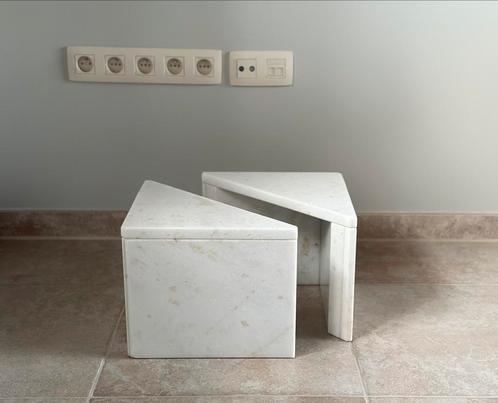 Sidetable set van marmer, up&up, Huis en Inrichting, Tafels | Sidetables, 25 tot 50 cm, Rond, Glas, Ophalen of Verzenden