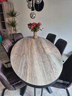 Ovale tafel 200cm met 6 stoelen in topstaat, Ophalen, 100 tot 150 cm, 200 cm of meer, Zo goed als nieuw