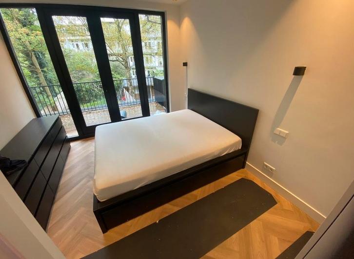 Ikea Malm bed 160cm met lades, Huis en Inrichting, Slaapkamer | Bedden, Gebruikt, Tweepersoons, 160 cm, 200 cm, Hout, Zwart, Ophalen of Verzenden