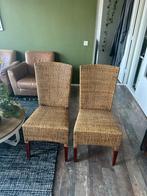 Antieklook eetstoelen - 6 stuks, Huis en Inrichting, Stoelen, Ophalen, Riet of Rotan, Gebruikt, Bruin