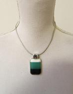 Pierre Lang kettinghanger groen wit zwart zilver rhodineert, Ophalen of Verzenden, Zo goed als nieuw, Groen, Overige materialen