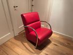 Leuke rode stoel / fauteuil, Ophalen, Zo goed als nieuw, 50 tot 75 cm, Leer