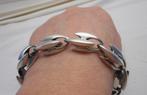 Zilveren zware unisex Biker armband aparte schakels nr.1149, Sieraden, Tassen en Uiterlijk, Verzenden, Zo goed als nieuw, Zilver