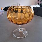 Empoli Italy bokaal/glas, amberkleur, vintage design, Antiek en Kunst, Antiek | Glas en Kristal, Ophalen of Verzenden