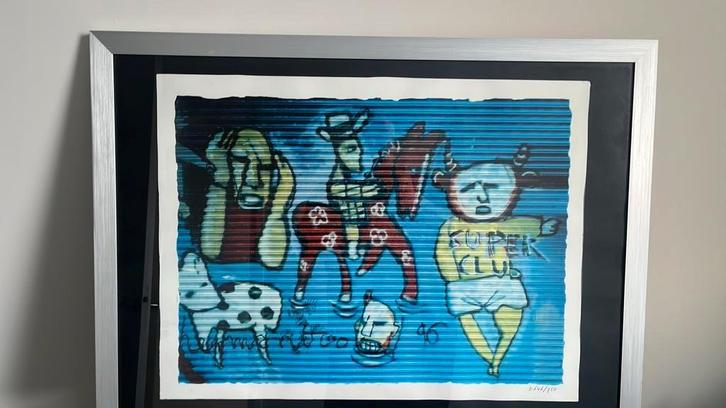 Orginele herman brood zeefdruk kunstschilderij design modern, Antiek en Kunst, Kunst | Litho's en Zeefdrukken, Ophalen of Verzenden