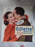 Portugees reclame affiche Gillette scheermesjes., Verzamelen, Posters, Rechthoekig Staand, Ophalen of Verzenden, Zo goed als nieuw