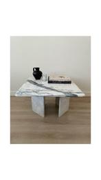 Vierkante marmeren salontafel, Huis en Inrichting, Tafels | Sidetables, 50 tot 100 cm, Ophalen of Verzenden, Zo goed als nieuw
