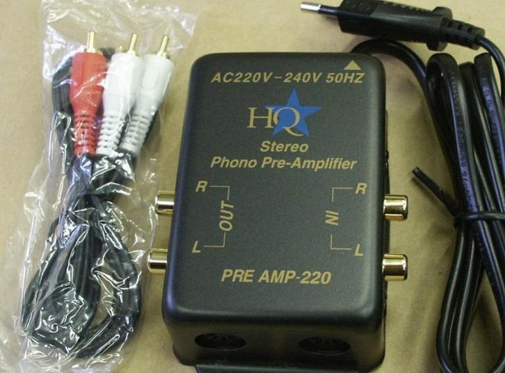 Voorversterker voor Platenspeler - HQ PRE AMP-220 NIEUW, Audio, Tv en Foto, Platenspelers, Nieuw, Platenspeler-onderdeel, Overige merken