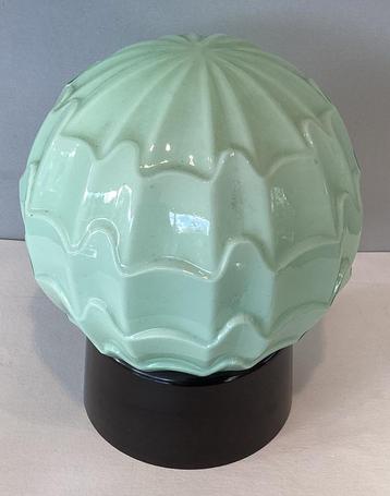 Klein Art Deco Thabur plafond lampje pastel groen,opal glas. beschikbaar voor biedingen