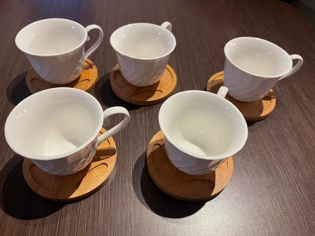 Gratis afhalen! 5 koffie kopjes met bamboe, Ophalen of Verzenden