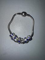 Bling Blauw slangenarmband, Staal, Verzenden, Nieuw, Met strass