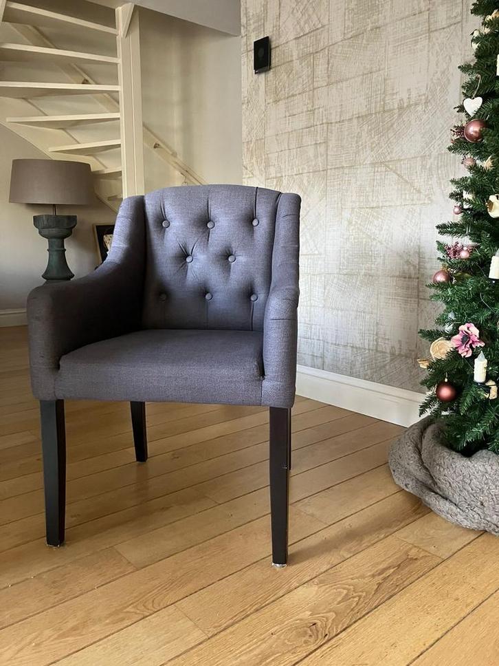 Mooie set van 10 eetkamerstoelen, Huis en Inrichting, Stoelen, Gebruikt, Vijf, Zes of meer stoelen, Stof, Grijs, Ophalen