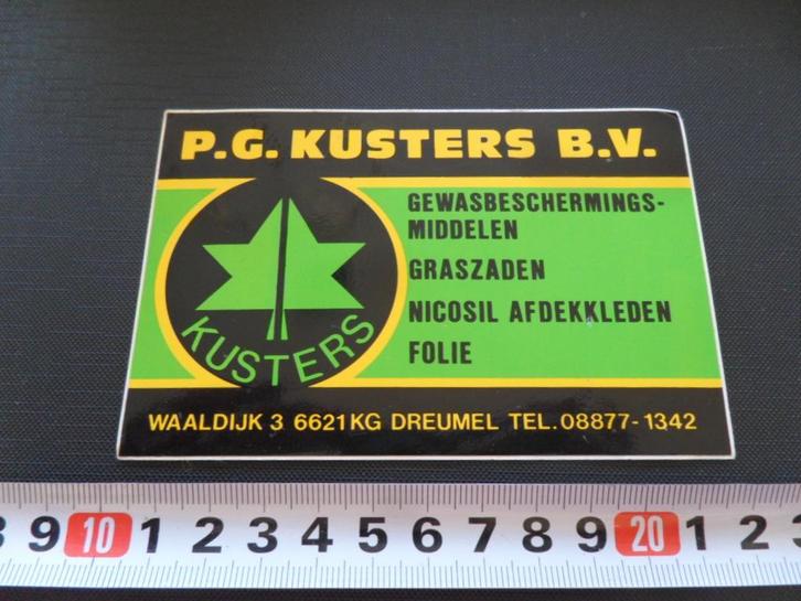 sticker dreumel pg kusters gewasbescherming graszaden folie, Verzamelen, Stickers, Zo goed als nieuw, Bedrijf of Vereniging, Ophalen