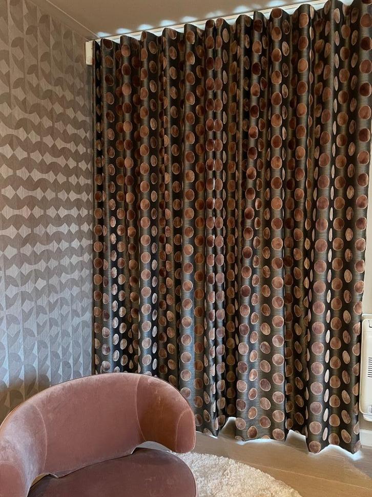 Gordijnen Nuala Rosa Fluweel, Gevoerd Met Verduistering, Huis en Inrichting, Stoffering | Gordijnen en Lamellen, Nieuw, 200 cm of meer