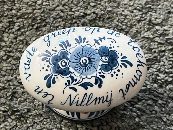 Delfts Blauwe Deurknop, Huis en Inrichting, Woonaccessoires | Kandelaars en Kaarsen, Gebruikt, Overige materialen, Wit, Ophalen of Verzenden