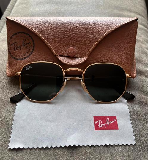 Ray-Ban Hexagon Groen/Goud, Sieraden, Tassen en Uiterlijk, Zonnebrillen en Brillen | Heren, Zo goed als nieuw, Zonnebril, Ray-Ban