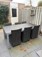 Tuinset met 6 stoelen incl kussen, Ophalen, Gebruikt, 6 zitplaatsen, Aluminium