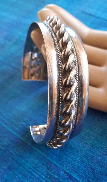 Antieke Zilveren Armband met Kabelrand, 41 gr . GRATIS Verz. beschikbaar voor biedingen