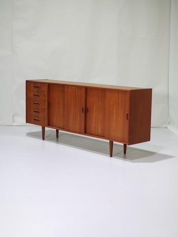 Lowboard lang dressoir Deens vintage teak beschikbaar voor biedingen