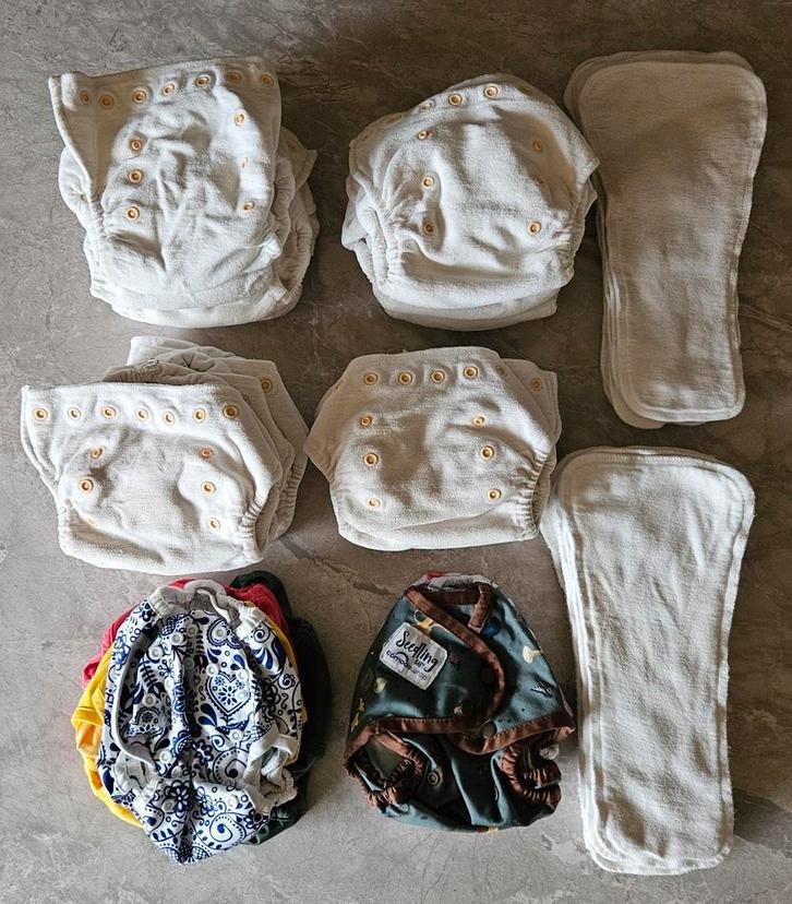 Wasbare luiers - Huda, Rumparooz, Seedling baby, Kinderen en Baby's, Babykleding | Baby-kledingpakketten, Gebruikt, One size, Ophalen of Verzenden