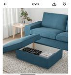 Mooie blauwe Ikea Kivik bank 2 zits met hocker, Ophalen, Gebruikt, 150 tot 200 cm, Tweepersoons
