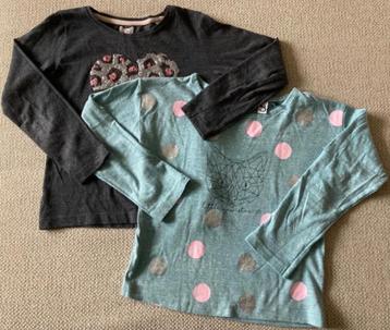 2x merk shirt met lange mouwen meisjes 116 / 122 beschikbaar voor biedingen