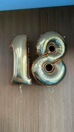 Gouden Cijfer Ballonnen 18 - Helium Gevuld, Hobby en Vrije tijd, Feestartikelen, Ophalen, Nieuw, Versiering, Verjaardag