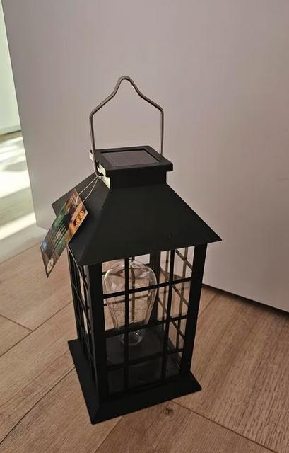 Zwarte Solar Lantaarn - Nieuw!, Tuin en Terras, Buitenverlichting, Nieuw, Staande lamp, Kunststof, Minder dan 50 watt, Zonne-energie