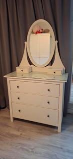 Witte Kast met Spiegel & Laden, Gebruikt, Glas, 50 tot 75 cm, 50 tot 100 cm