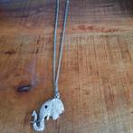 Zilverkleurige ketting met olifant hanger, Ophalen of Verzenden