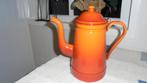 oranjegevlamd emaille koffiekan H25cm, Antiek en Kunst, Antiek | Emaille, Ophalen of Verzenden