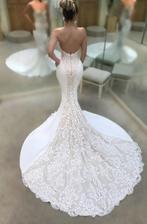 Enzoani trouwjurk kanten sleep maat 36/38, Ophalen of Verzenden, Zo goed als nieuw, Wit, Trouwjurk