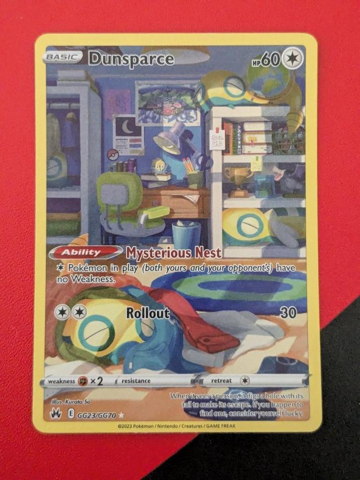 Pokémon kaart (Full Art) - Dunsparce [Crown Zenith] EN, Hobby en Vrije tijd, Verzamelkaartspellen | Pokémon, Zo goed als nieuw