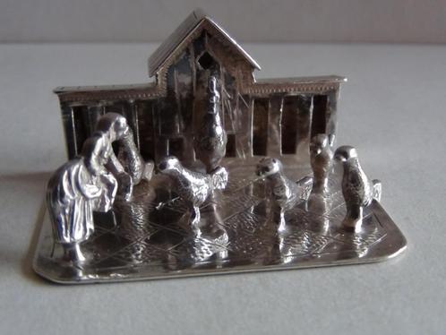 Miniatuur zilver l108c KIPPEN HAAN HOK ZILVEREN MINIATUREN, Antiek en Kunst, Antiek | Goud en Zilver, Zilver, Verzenden