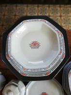 9 pers. Haviland Limoges, Orangeraie, oranje/jeansblauw, Huis en Inrichting, Keuken | Servies, Ophalen, Zo goed als nieuw, Bord(en)