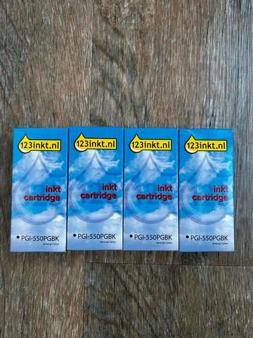 4x PGI-550PGBK Cartridges - Nieuw beschikbaar voor biedingen