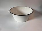 Grote brocante wit emaille teil diameter 42 cm, Ophalen of Verzenden