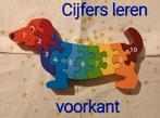 Houten Puzzel Hond met Cijfers, 2 tot 4 jaar, Zo goed als nieuw, Van hout, Verzenden