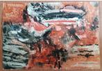 Bob Bonies (1937) Gouache " Abstracte Compositie " Ges Ged, Antiek en Kunst, Kunst | Schilderijen | Modern, Ophalen of Verzenden