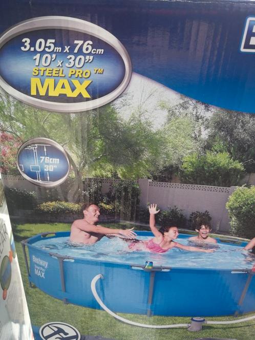 Best Way steel pro max zwembad, Tuin en Terras, Zwembaden, Zo goed als nieuw, Minder dan 80 cm, 200 tot 400 cm, Rond, Ophalen