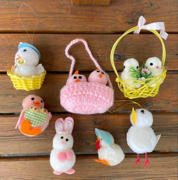 Decoratie pasen kuikens kippen eend en konijntjes 
